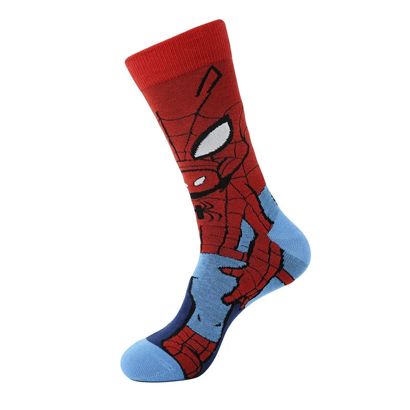 56 Style Comics Hero General Socks Cartoon Iron Man Spiderman Captain America Men Socks