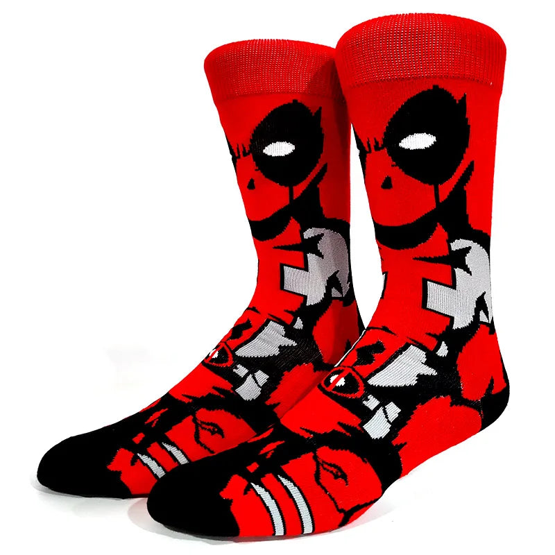 56 Style Comics Hero General Socks Cartoon Iron Man Spiderman Captain America Men Socks