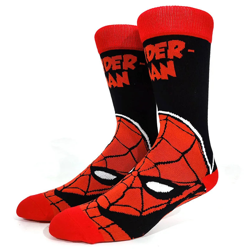 56 Style Comics Hero General Socks Cartoon Iron Man Spiderman Captain America Men Socks