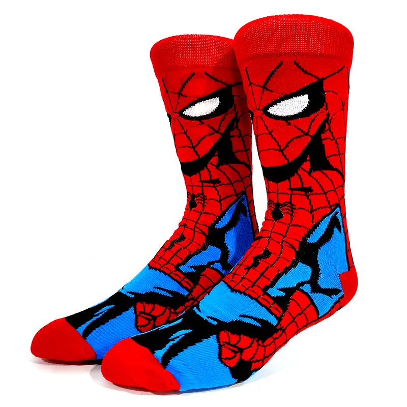 56 Style Comics Hero General Socks Cartoon Iron Man Spiderman Captain America Men Socks