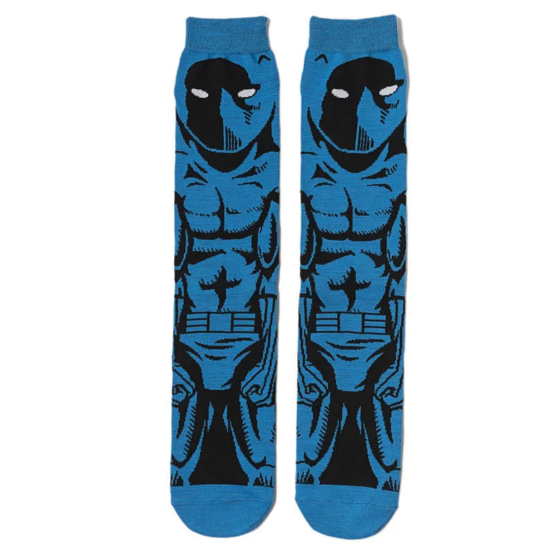 56 Style Comics Hero General Socks Cartoon Iron Man Spiderman Captain America Men Socks