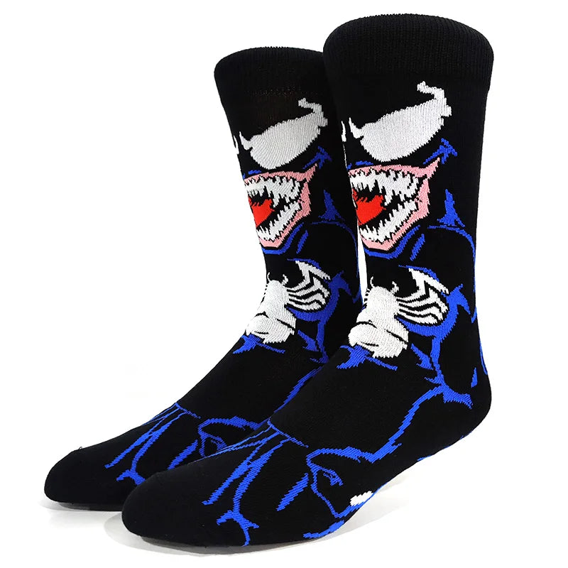 56 Style Comics Hero General Socks Cartoon Iron Man Spiderman Captain America Men Socks