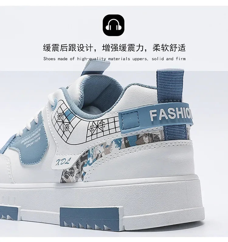 2024 Fashion Men Casual Platform Sneakes LaceUp Trainers Student Sneakes Mens Vulcanized Shoes Tennis Sneakers