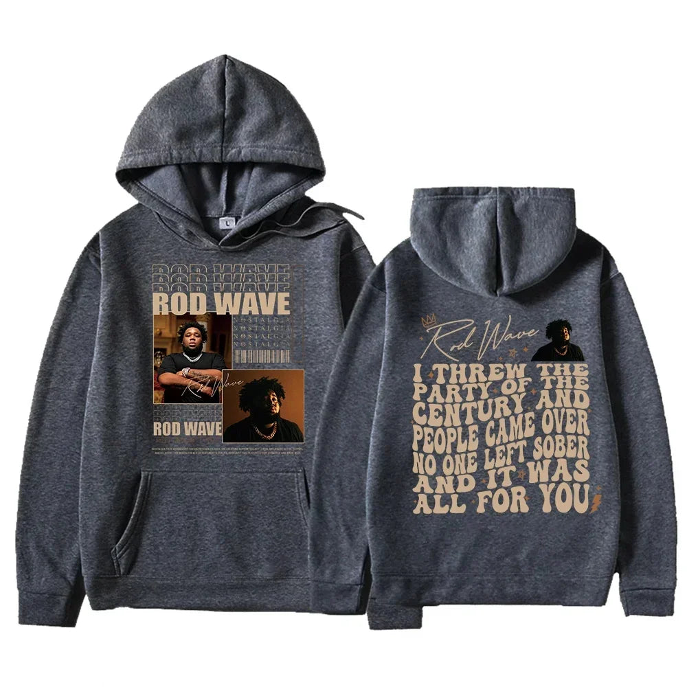 Autumn and winter new Rod Wave tour new album Nostalgia fashion casual men's hooded sweatshirt