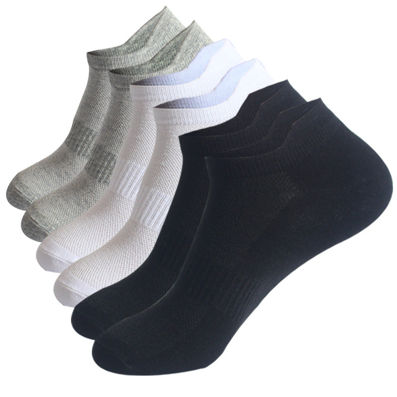 6 Pairs Ankle Socks Womens and Mens Couple Student Cotton Ear New Plus Size Mesh Athletic Sports Running Solid Color Boat Socks