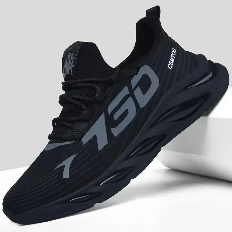 Fashionable shoes men's shoes summer mesh surface breathable slip-on sports leisure running walking mesh shoes thick sole