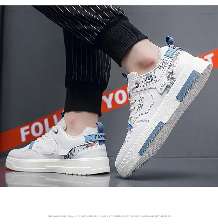 2024 Fashion Men Casual Platform Sneakes LaceUp Trainers Student Sneakes Mens Vulcanized Shoes Tennis Sneakers