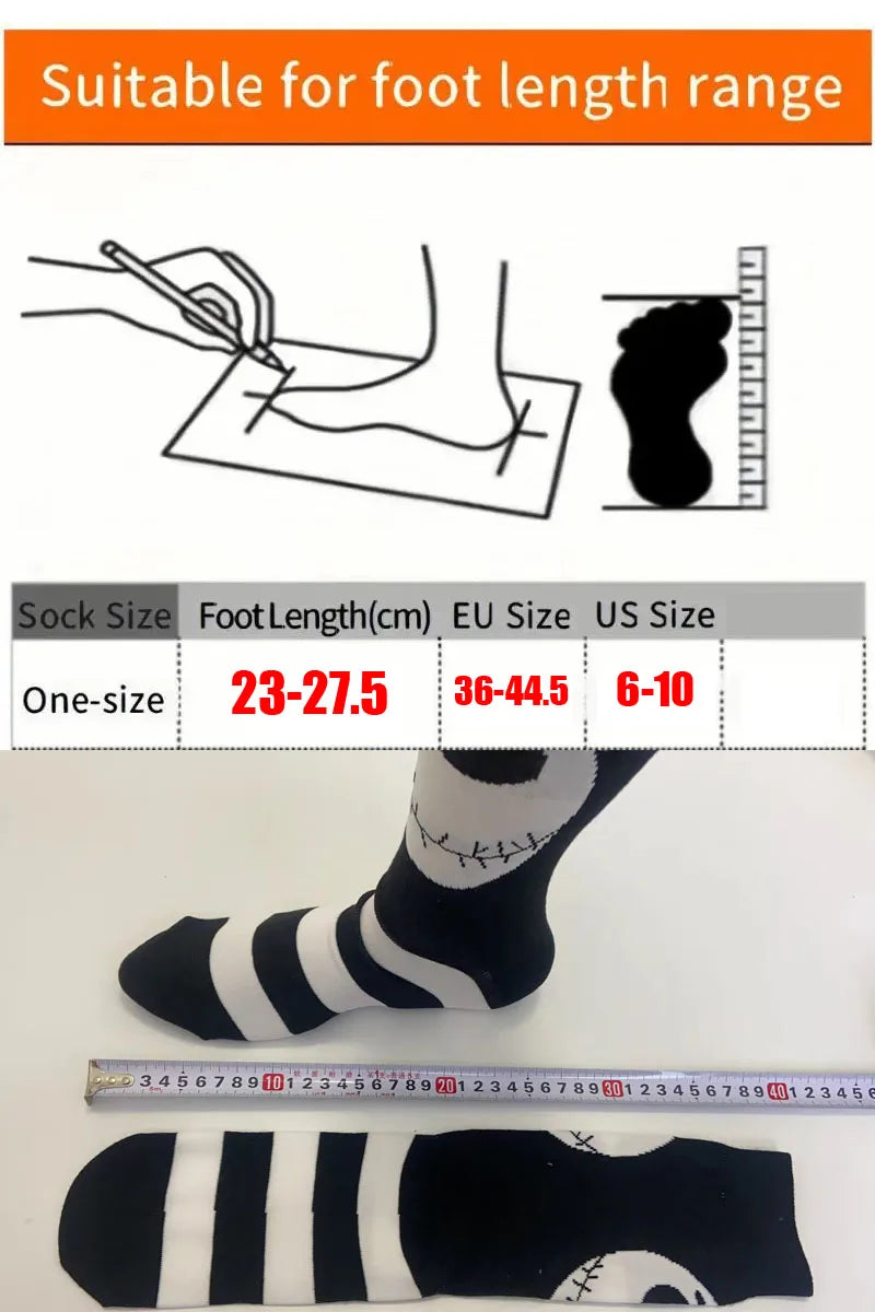 Fashion Anime Men Socks Stitch Long Socks Knee-High Couples Cosplay Sock Personality Hip Hop Harajuku Women Funny Sock Size37-45