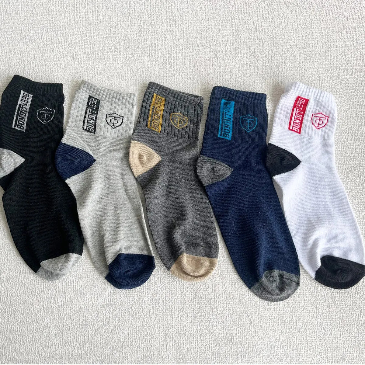 5Pairs Breathable Cotton Sports Stockings Men Bamboo Fiber Autumn and Winter Men Socks Sweat Absorption Deodorant Business Sox