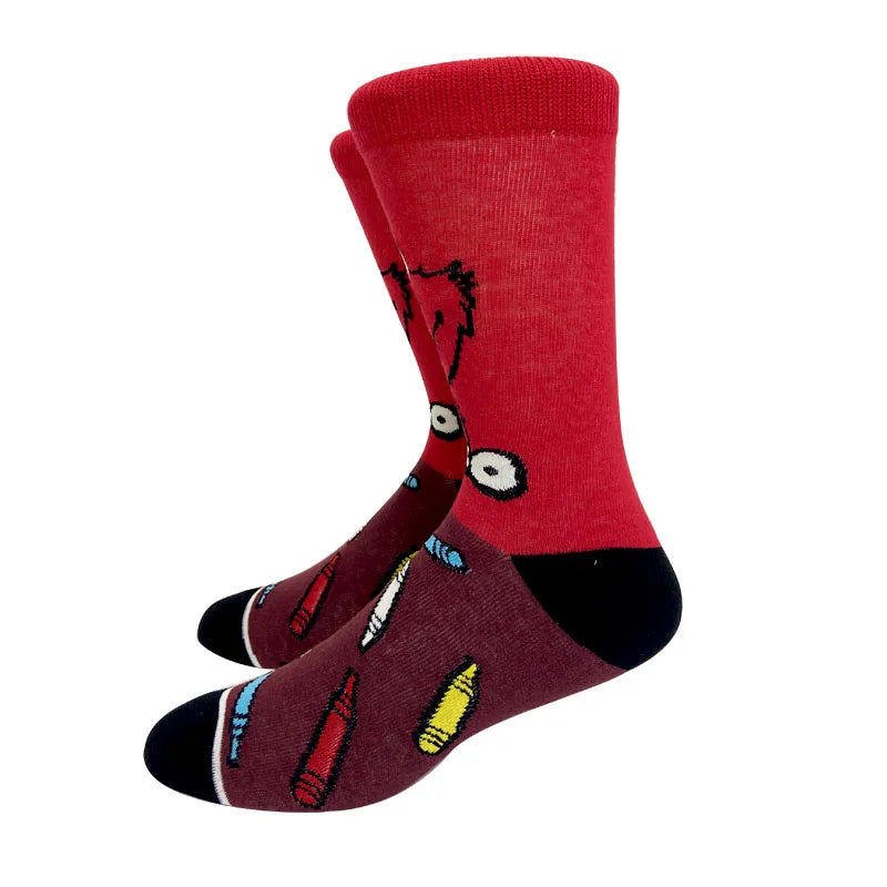 Fashion Anime Men Socks Stitch Long Socks Knee-High Couples Cosplay Sock Personality Hip Hop Harajuku Women Funny Sock Size37-45