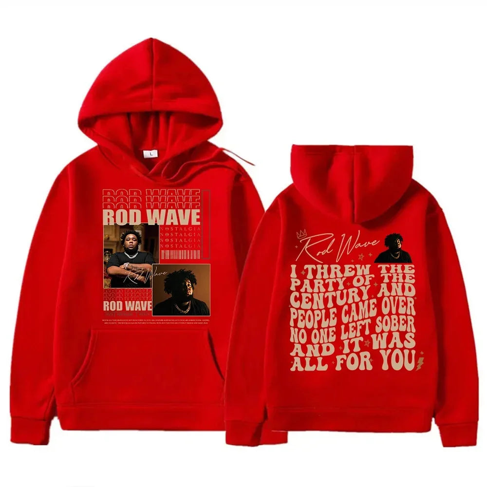 Autumn and winter new Rod Wave tour new album Nostalgia fashion casual men's hooded sweatshirt