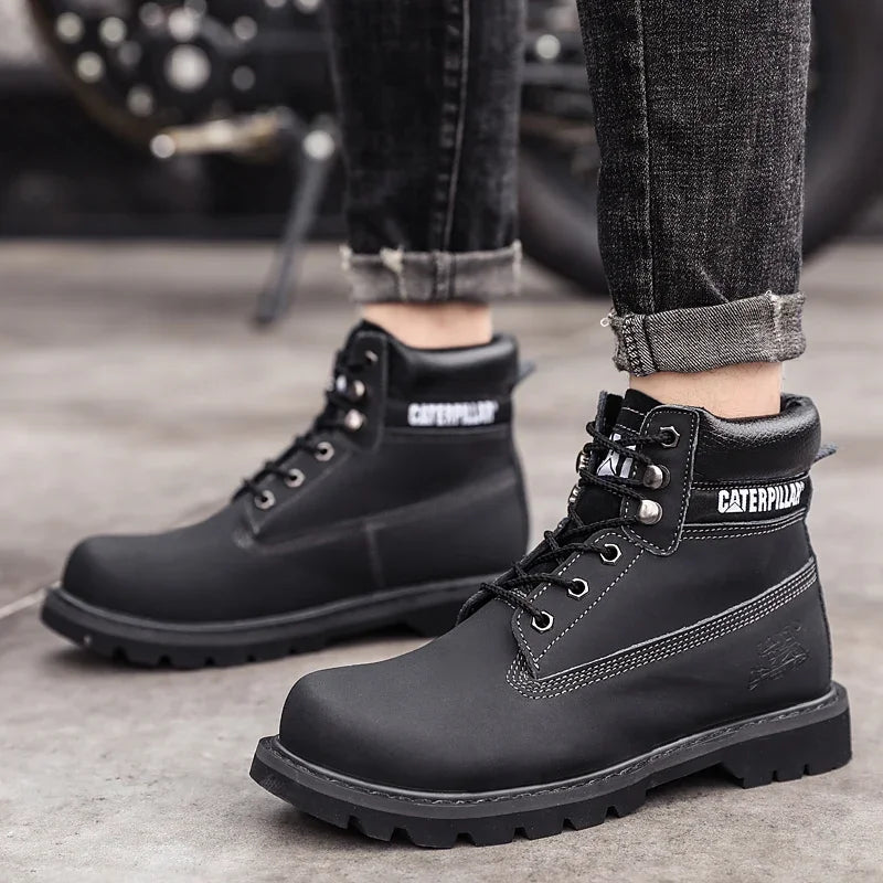 Mens Genuine Leather Winter Ankle Women Military Treking Snow Yellow Designer Tactical Boots Outdoor for Men Work Shoes Sneakers