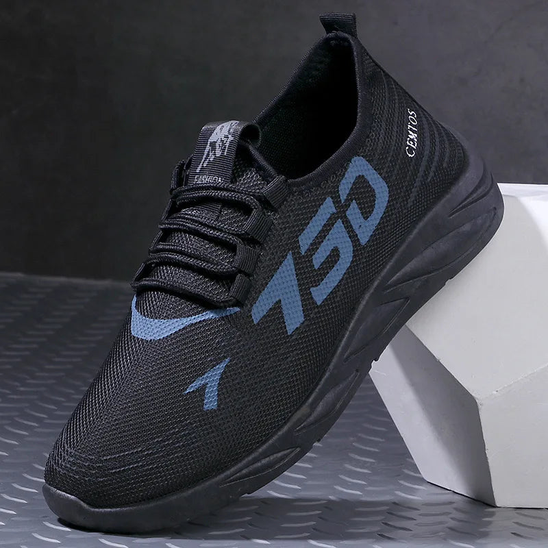 Fashionable shoes men's shoes summer mesh surface breathable slip-on sports leisure running walking mesh shoes thick sole