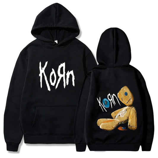 Korn Rock Band Hoodies Spring Autumn Pullover Men's Fashion Printed Hooded Sweatshirt Loose Casual Daily Streetwear Sweater Tops