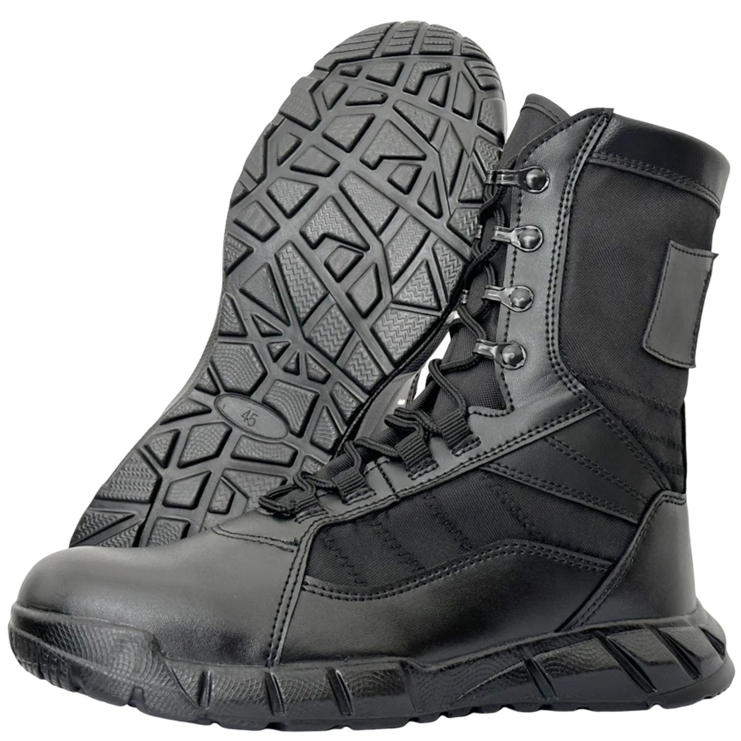 Leather Lightweight Man Tactical Boots Combat Boots Anti-Collision Training Lace Up Waterproof Outdoor Hiking Breathable Shoe