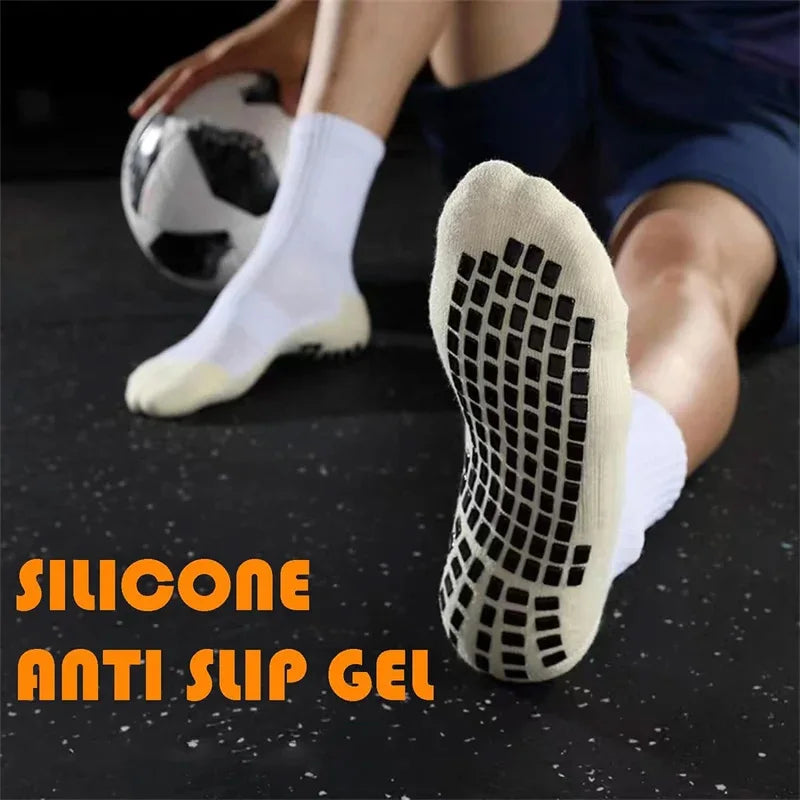 4 pairs Anti-slip Soccer Women Men Outdoor Sport Grip Football Yoga Socks