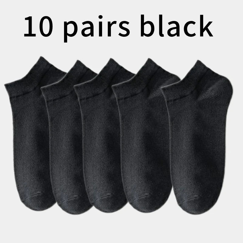 5Pairs Breathable Cotton Sports Stockings Men Bamboo Fiber Autumn and Winter Men Socks Sweat Absorption Deodorant Business Sox