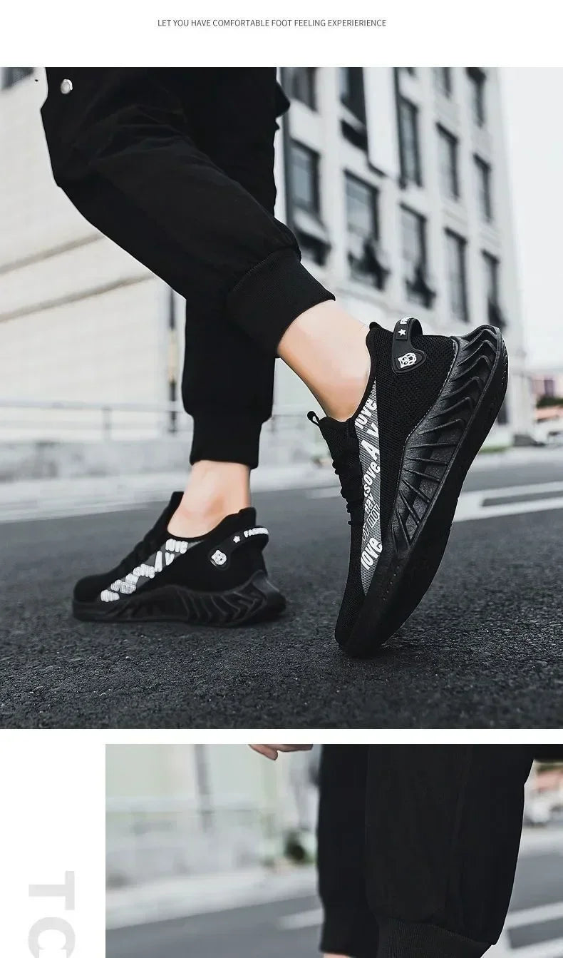 New Spring and Autumn Soft soled Running Men's Mesh Breathable Casual Sports Shoes Men's Coconut Trendy Shoes Men's Shoes