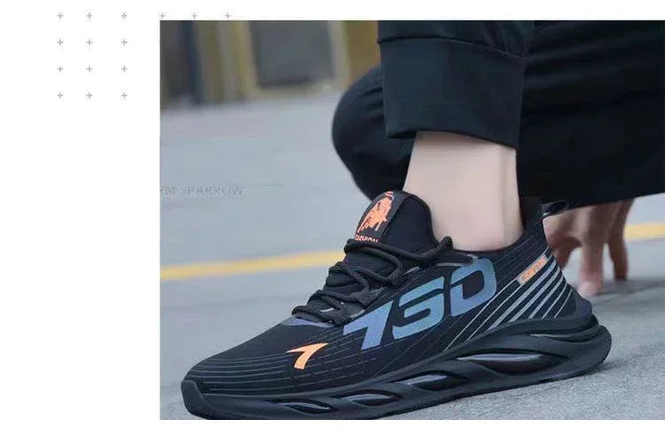 Fashionable shoes men's shoes summer mesh surface breathable slip-on sports leisure running walking mesh shoes thick sole