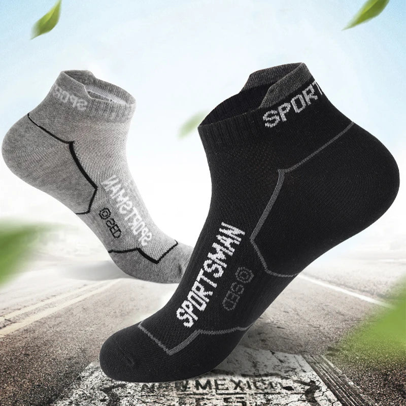 6 Pairs Socks Men's Short Socks Sweat Absorbent and Odorous Basketball Socks Running Sports Socks Breathable Mesh Men's Socks