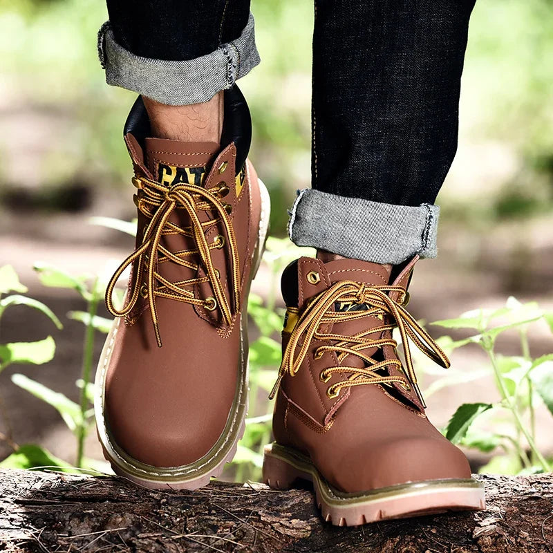 Mens Genuine Leather Winter Ankle Women Military Treking Snow Yellow Designer Tactical Boots Outdoor for Men Work Shoes Sneakers