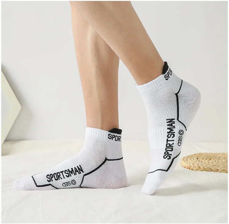 6 Pairs Socks Men's Short Socks Sweat Absorbent and Odorous Basketball Socks Running Sports Socks Breathable Mesh Men's Socks