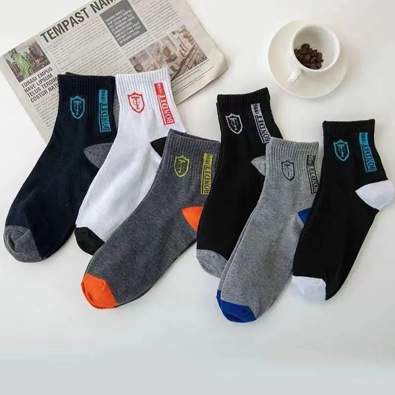 5Pairs Breathable Cotton Sports Stockings Men Bamboo Fiber Autumn and Winter Men Socks Sweat Absorption Deodorant Business Sox