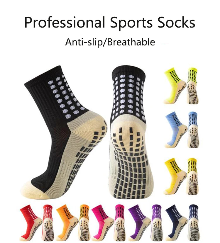 Men's Football Soccer Socks Sports Cycling Grip Socks Anti Slip Non Slip Grip Pads for Football Basketball New