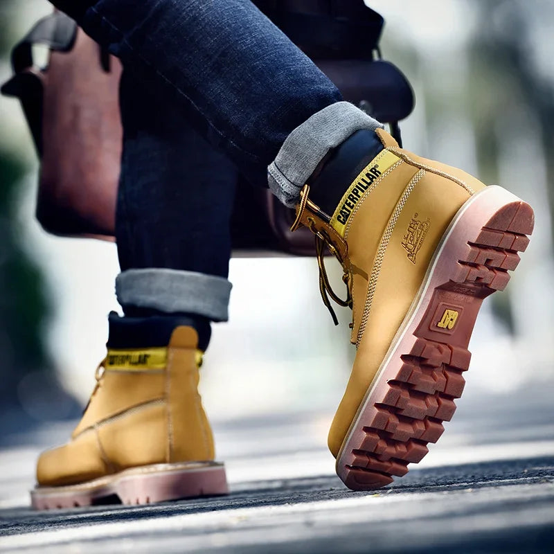 Mens Genuine Leather Winter Ankle Women Military Treking Snow Yellow Designer Tactical Boots Outdoor for Men Work Shoes Sneakers