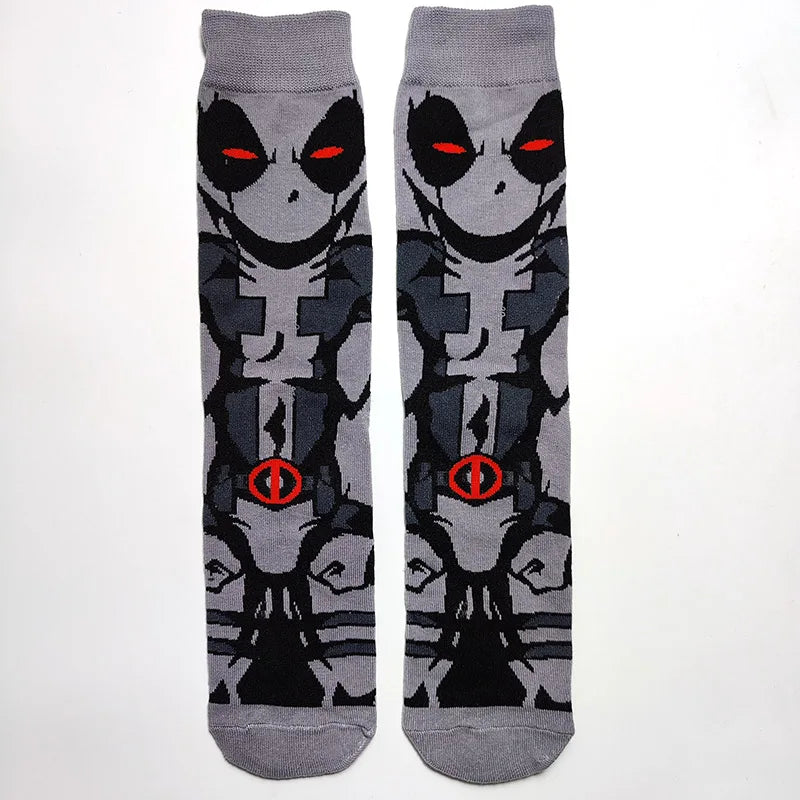 56 Style Comics Hero General Socks Cartoon Iron Man Spiderman Captain America Men Socks