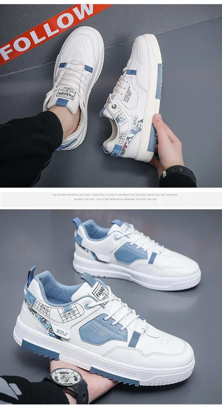 2024 Fashion Men Casual Platform Sneakes LaceUp Trainers Student Sneakes Mens Vulcanized Shoes Tennis Sneakers