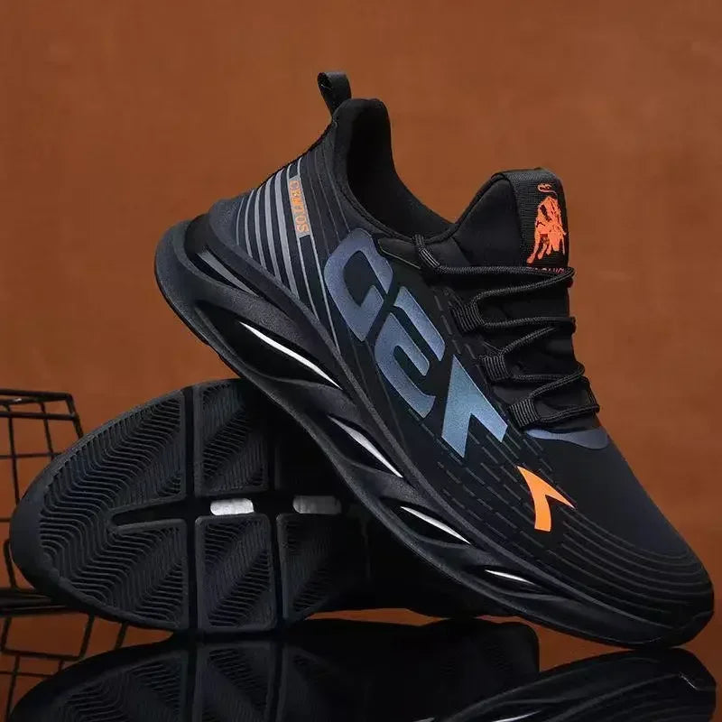 Fashionable shoes men's shoes summer mesh surface breathable slip-on sports leisure running walking mesh shoes thick sole