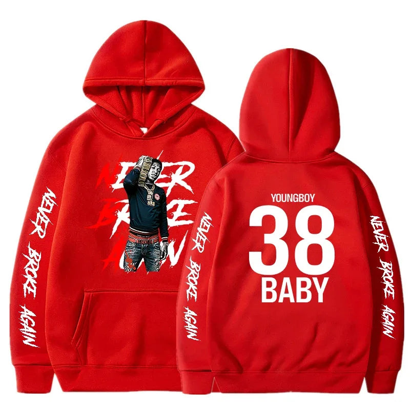 Never Broke Again Hoodies Men Fashion YoungBoy Graphic Printed Sweatshirts Women Cool Casual Harajuku Sportwear Hooded Pullovers