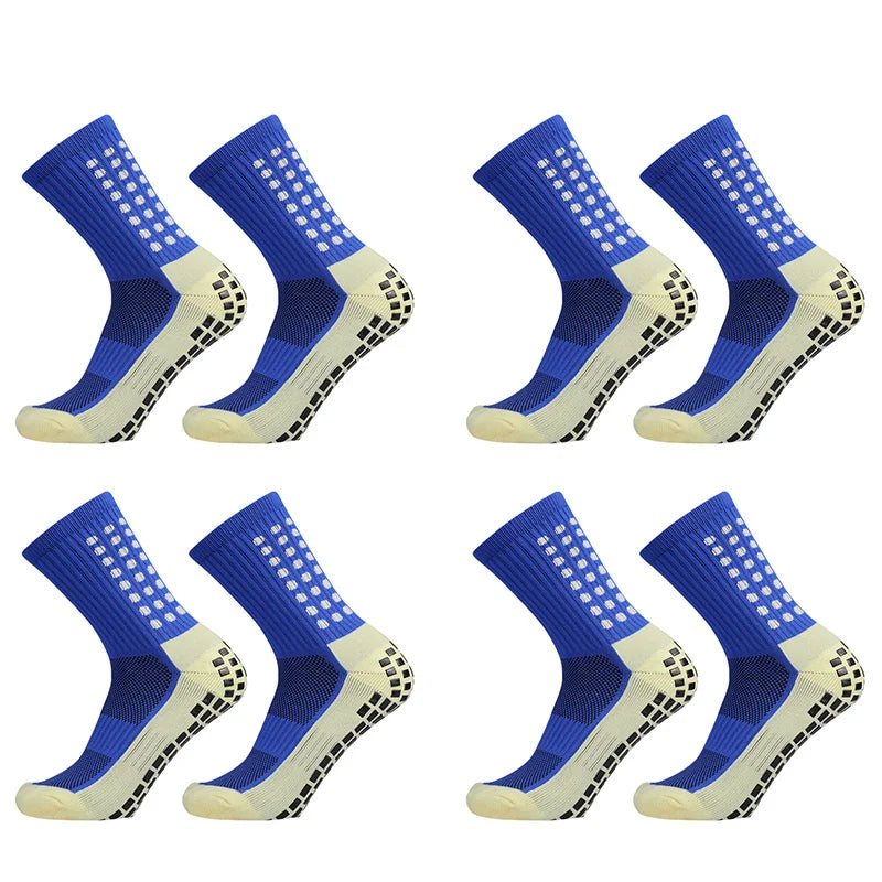 4 pairs Anti-slip Soccer Women Men Outdoor Sport Grip Football Yoga Socks