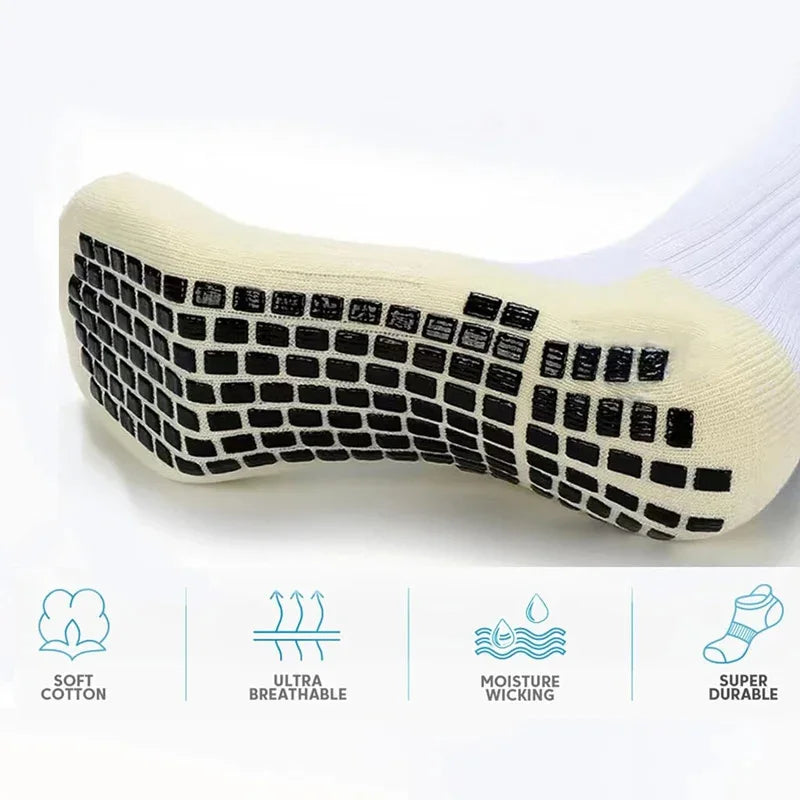 4 pairs Anti-slip Soccer Women Men Outdoor Sport Grip Football Yoga Socks