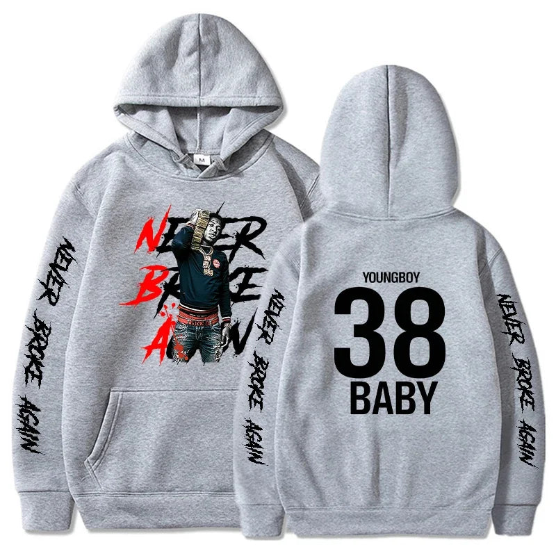 Never Broke Again Hoodies Men Fashion YoungBoy Graphic Printed Sweatshirts Women Cool Casual Harajuku Sportwear Hooded Pullovers