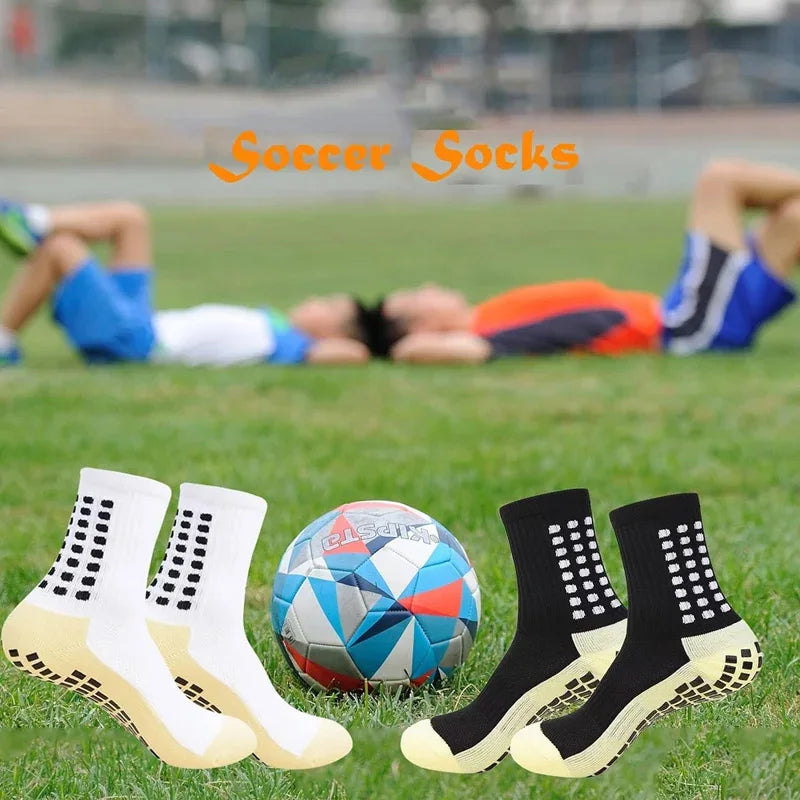 4 pairs Anti-slip Soccer Women Men Outdoor Sport Grip Football Yoga Socks