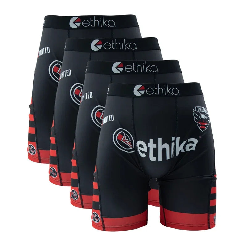 4PCs Ethika Fashion Sexy Men Underwear Boxer Shorts Printed Panties Lingerie Man Underpants Boxershorts Boxers Briefs Plus Size