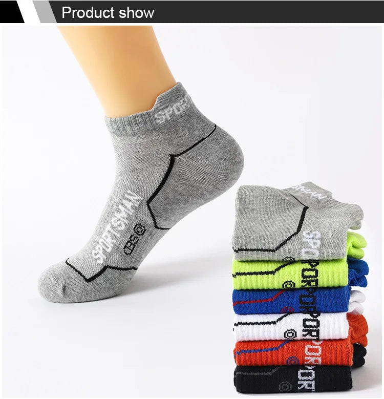 6 Pairs Socks Men's Short Socks Sweat Absorbent and Odorous Basketball Socks Running Sports Socks Breathable Mesh Men's Socks