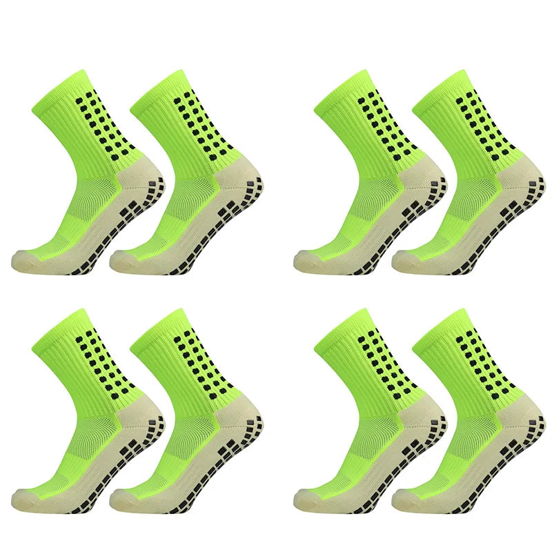 4 pairs Anti-slip Soccer Women Men Outdoor Sport Grip Football Yoga Socks