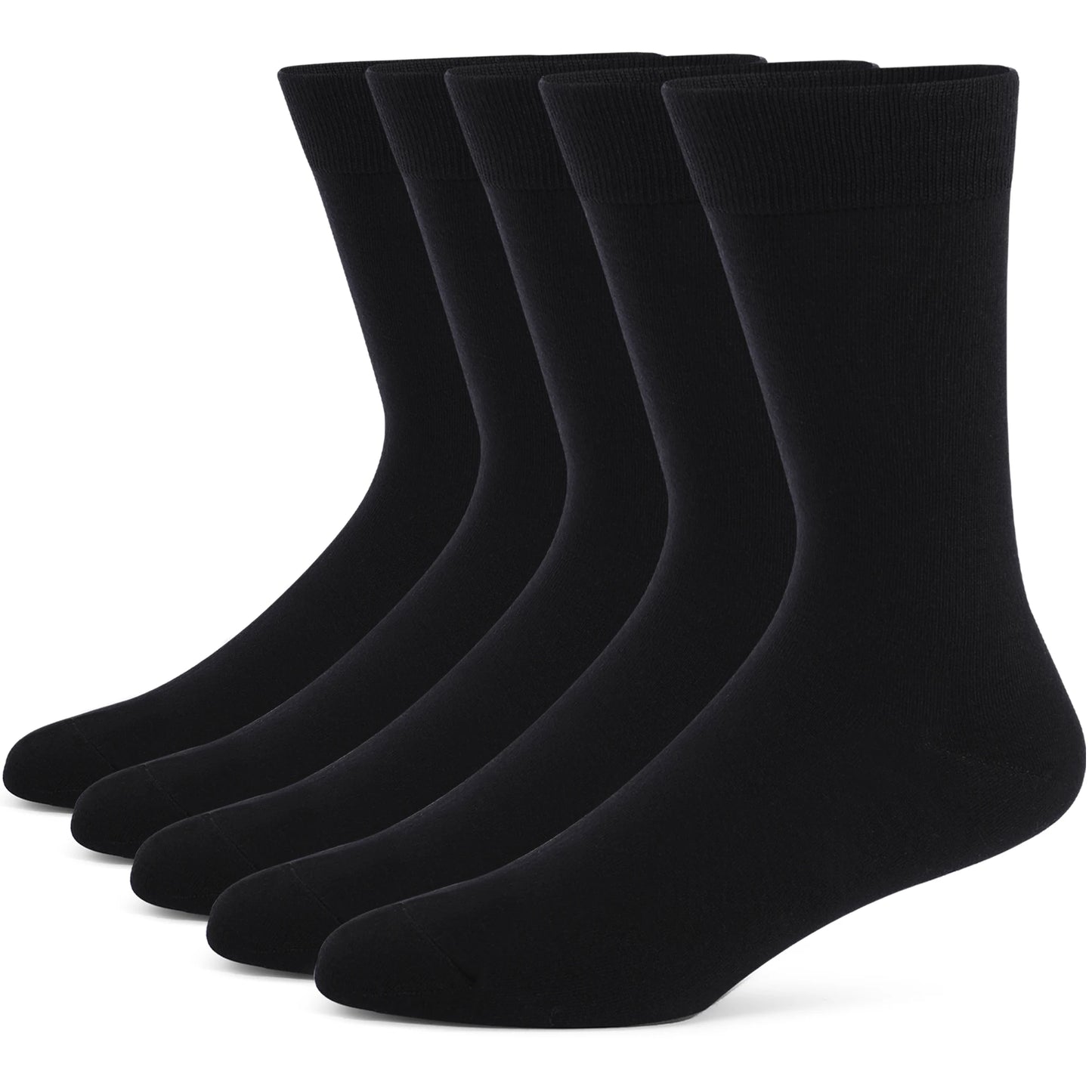 5 Pairs Mens Dress Socks Plus large Size，High Quality Combed Cotton Crew Socks，Black Cool Argyle Breathable Casual Socks for men