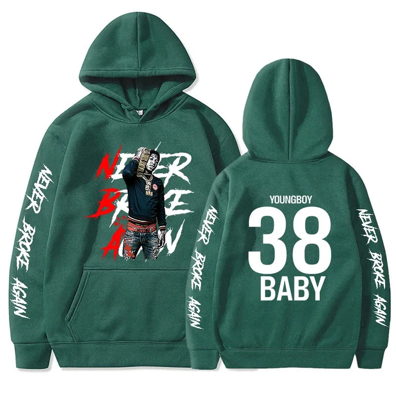 Never Broke Again Hoodies Men Fashion YoungBoy Graphic Printed Sweatshirts Women Cool Casual Harajuku Sportwear Hooded Pullovers