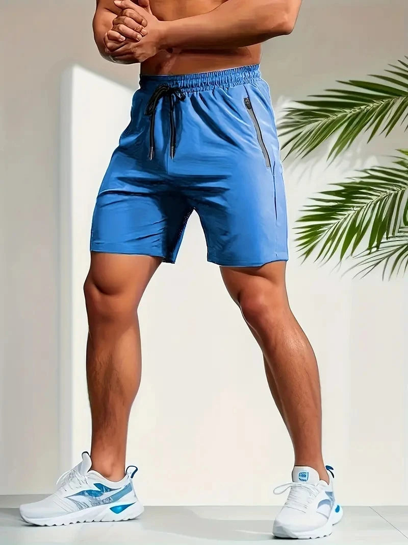 UETEEY Summer Shorts Men Gym Sport Running Squat Fitness Workout Man Short Pants Breathable Quick-drying Drawstring Mens Shorts