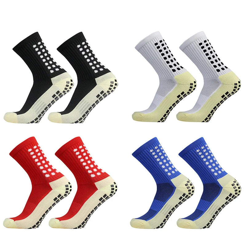 4 pairs Anti-slip Soccer Women Men Outdoor Sport Grip Football Yoga Socks