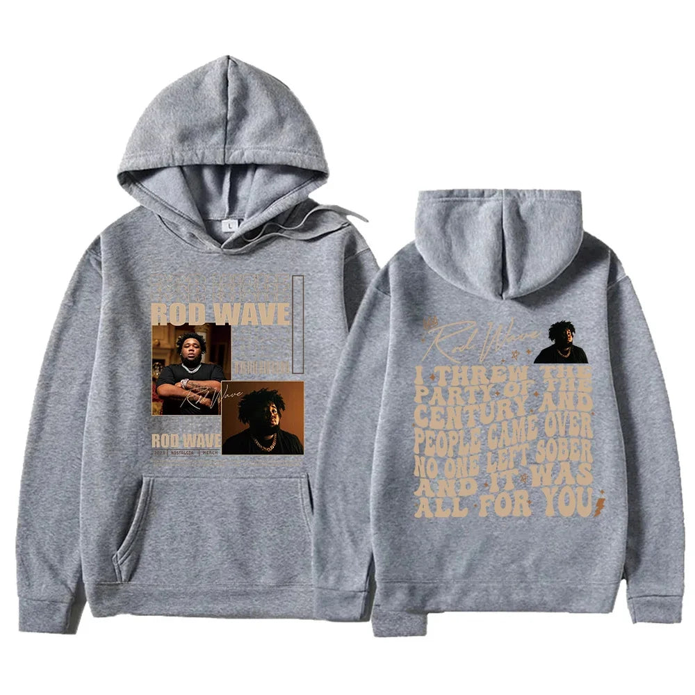 Autumn and winter new Rod Wave tour new album Nostalgia fashion casual men's hooded sweatshirt