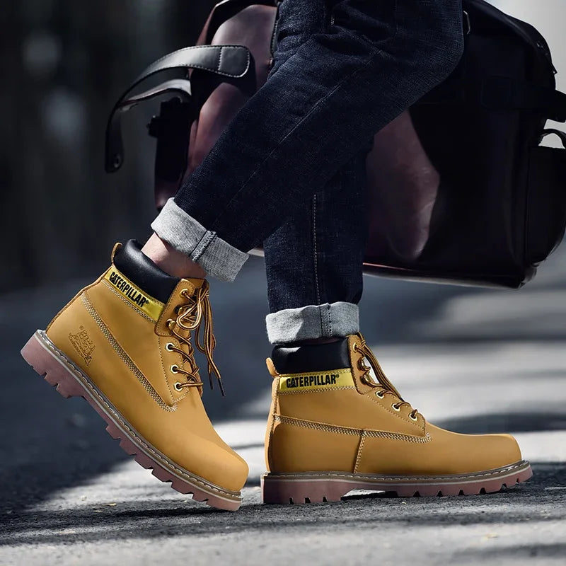 Mens Genuine Leather Winter Ankle Women Military Treking Snow Yellow Designer Tactical Boots Outdoor for Men Work Shoes Sneakers