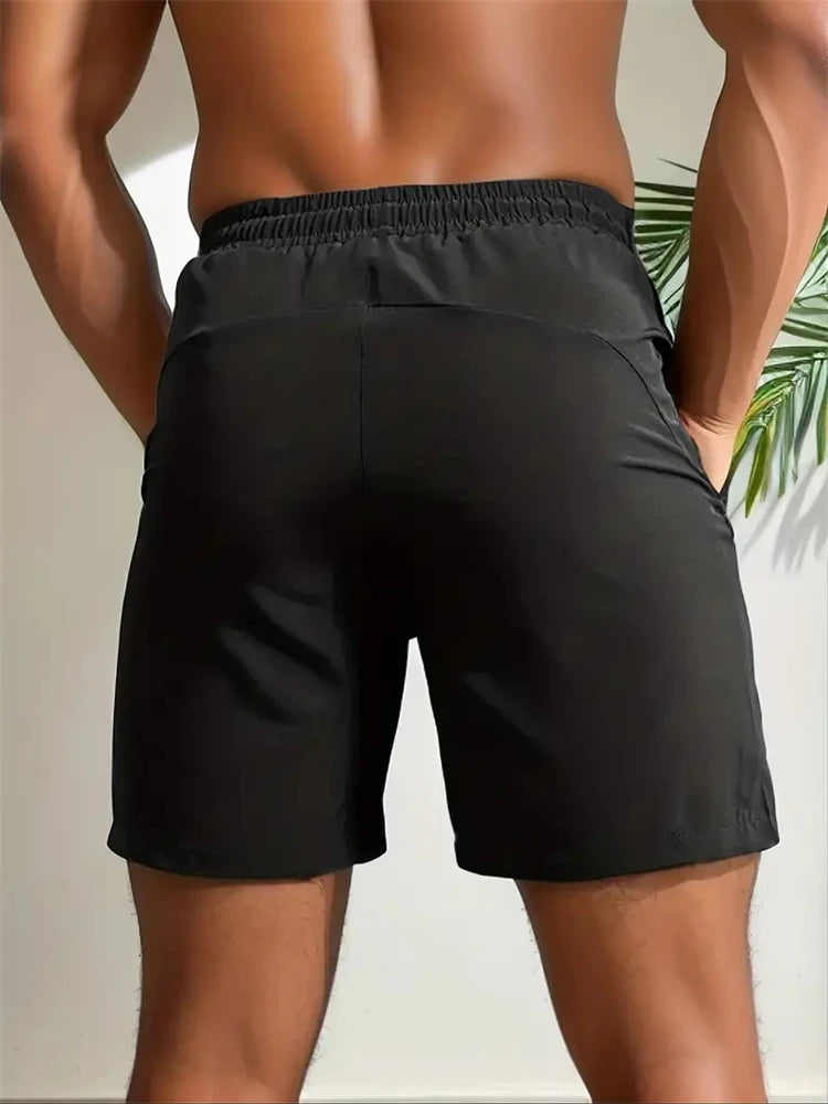 UETEEY Summer Shorts Men Gym Sport Running Squat Fitness Workout Man Short Pants Breathable Quick-drying Drawstring Mens Shorts