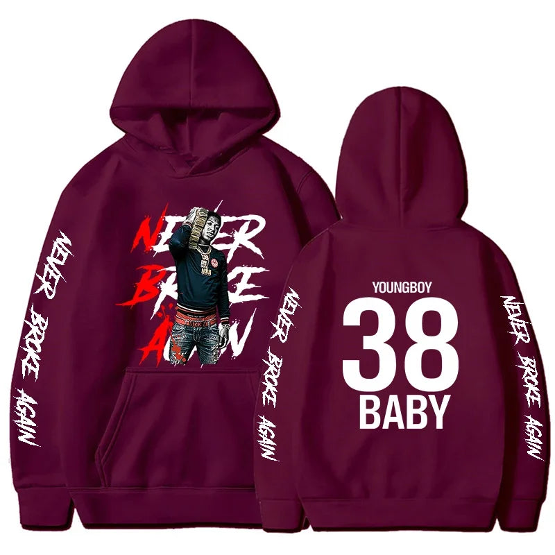 Never Broke Again Hoodies Men Fashion YoungBoy Graphic Printed Sweatshirts Women Cool Casual Harajuku Sportwear Hooded Pullovers