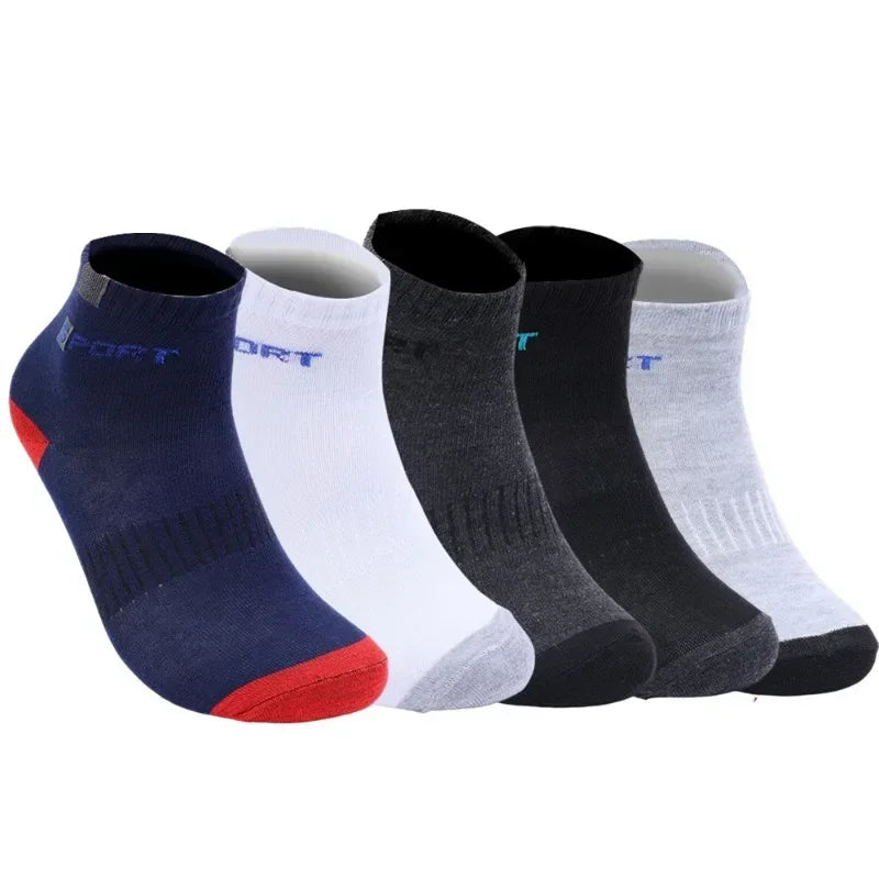 10 Pairs Of Comfortable And Breathable Sports Socks For Men, Fashionable Striped Cotton Sweat