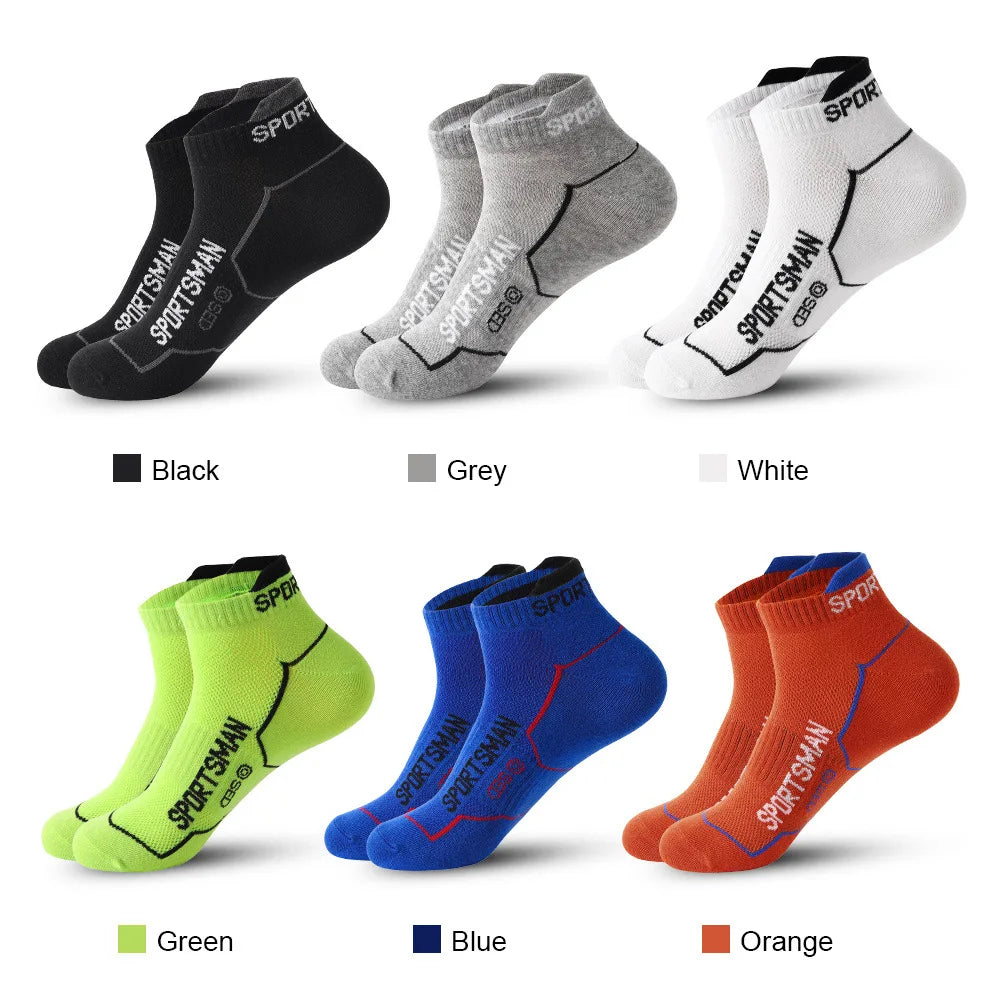 6 Pairs Socks Men's Short Socks Sweat Absorbent and Odorous Basketball Socks Running Sports Socks Breathable Mesh Men's Socks